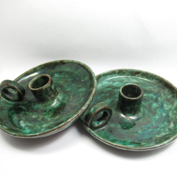 Green Pottery Candle Holders - Picture 16 of 16